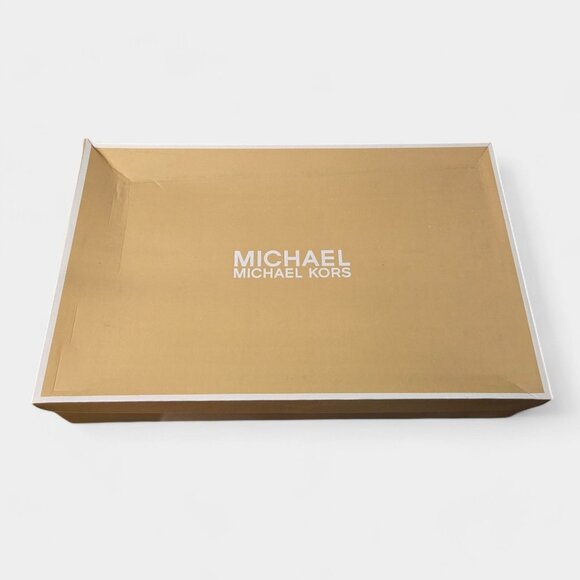 Michael Kors Izzy Tall Leather Riding Boots Luggage Tan Logo 9.5M Equestrian NWB - Picture 13 of 15